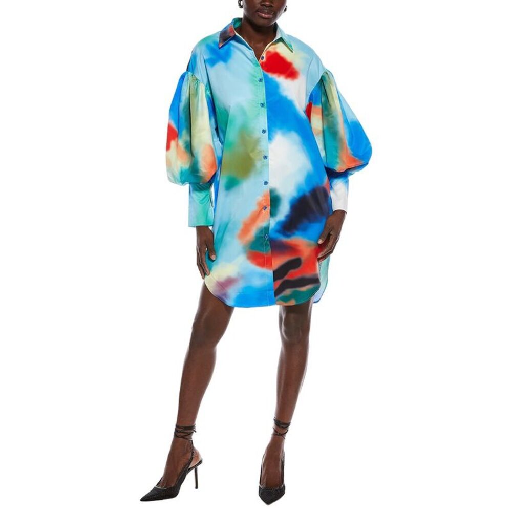 Nancy Yang Womens  Shirtdress, Blue